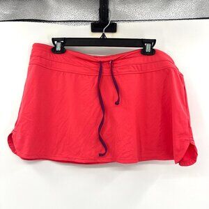 Athleta Coral Nylon Spandex Pull On Swim Skirt Women's Large